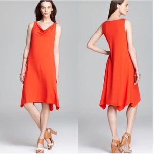 Eileen Fisher Cowl Neck K/L Dress Firefly Orange | Small